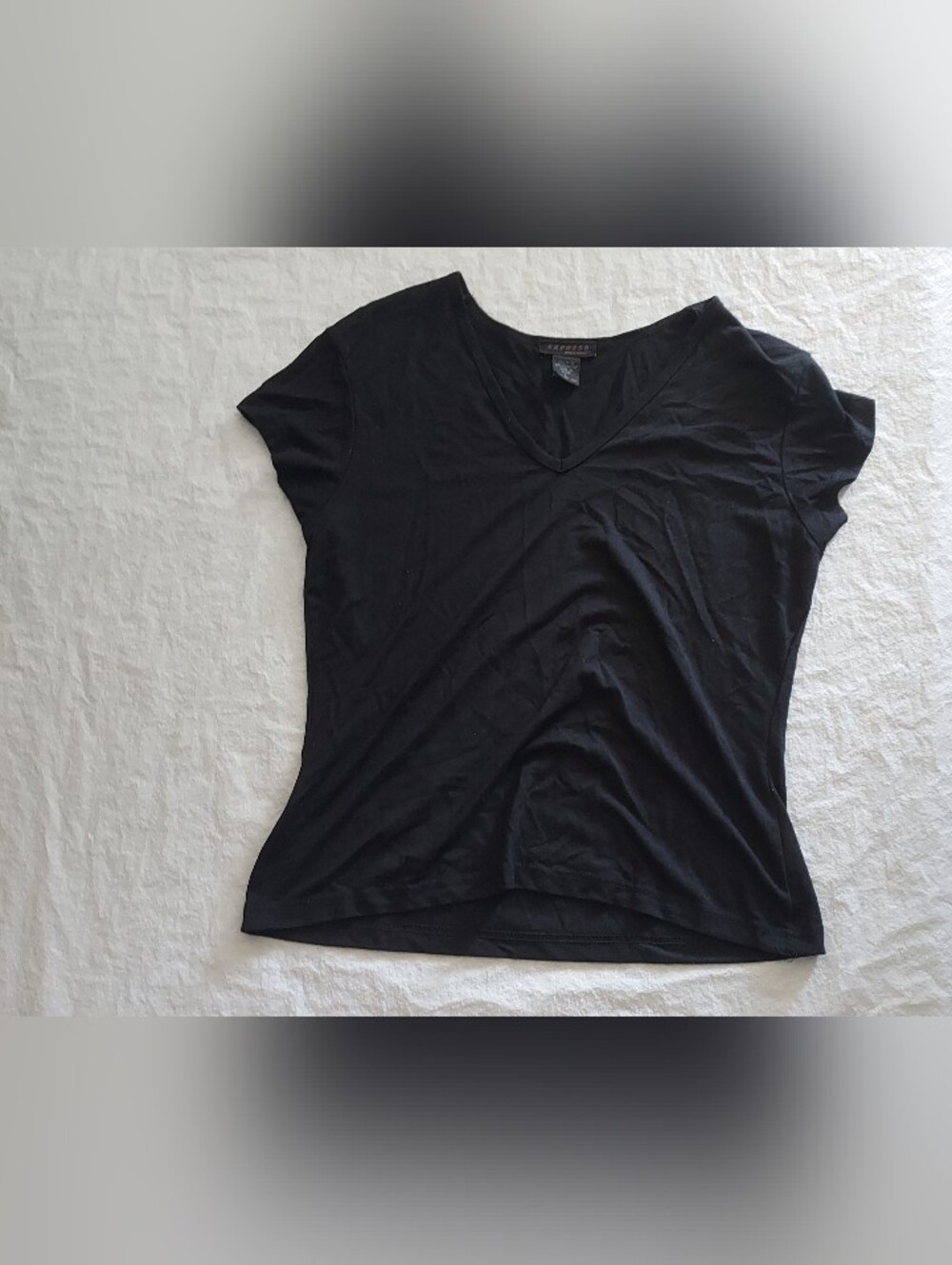 Express Black V-Neck Short Sleeve Tee
